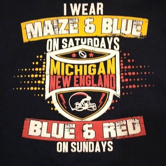 University of Michigan and New England Patriots Hoodie XXL Rare - Picture 1 of 7